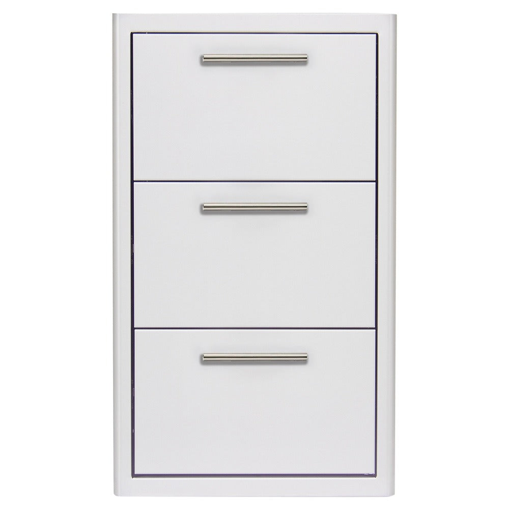 Blaze 16" – Triple tiroir d’accès avec éclairage intérieur en acier inoxydable – BLZ-DRW3-R-LT