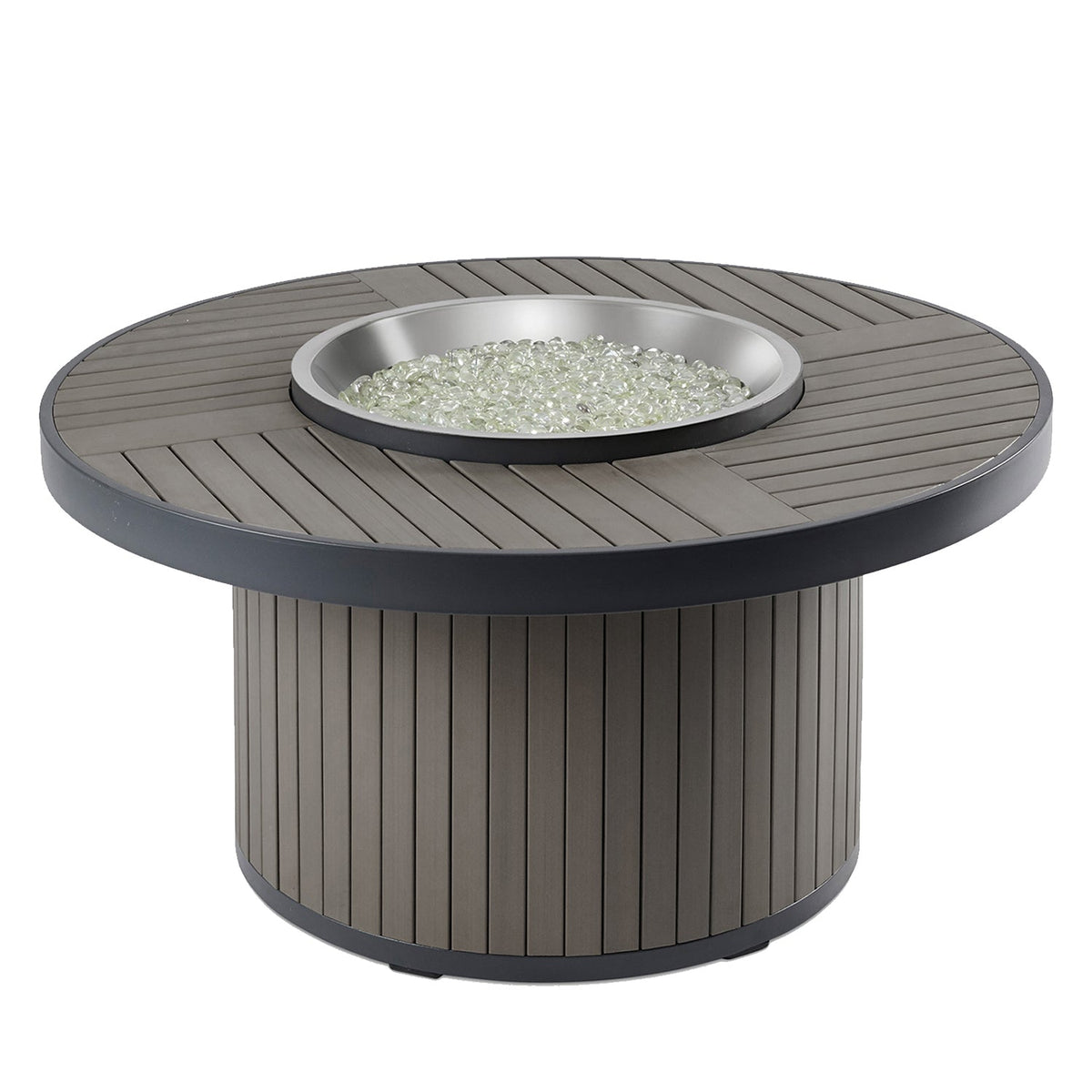 Brooks – Table brasero ronde à gaz avec pare-feu en verre – BRK-20-19-K/GG-20R