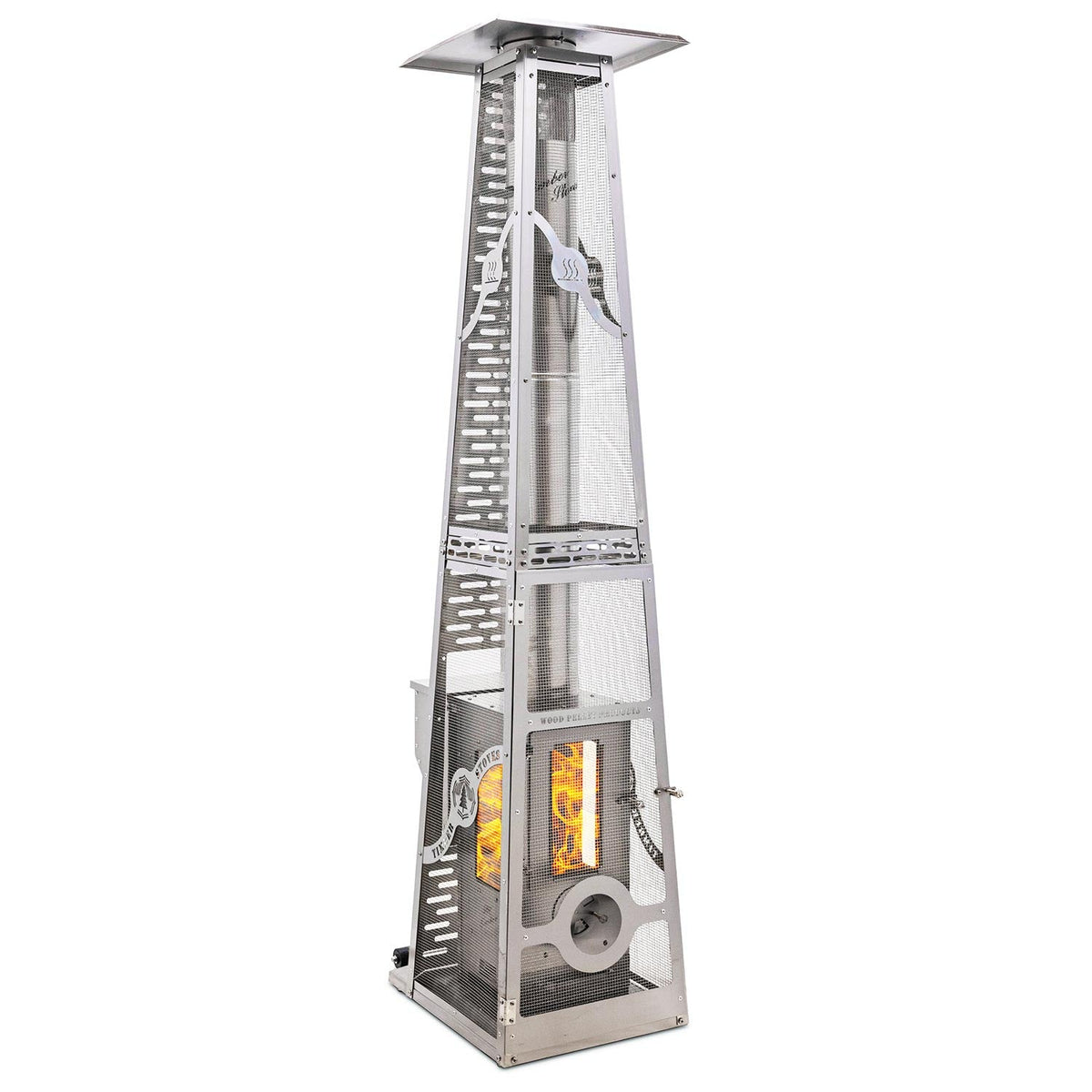 Timber Stoves Big Timber – Chauffage de terrasse Stainless avec cage de sécurité Elite