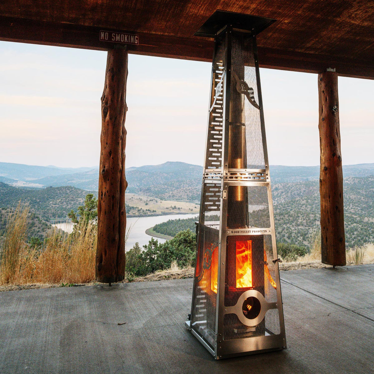 Timber Stoves Big Timber – Chauffage de terrasse Stainless avec cage de sécurité Elite