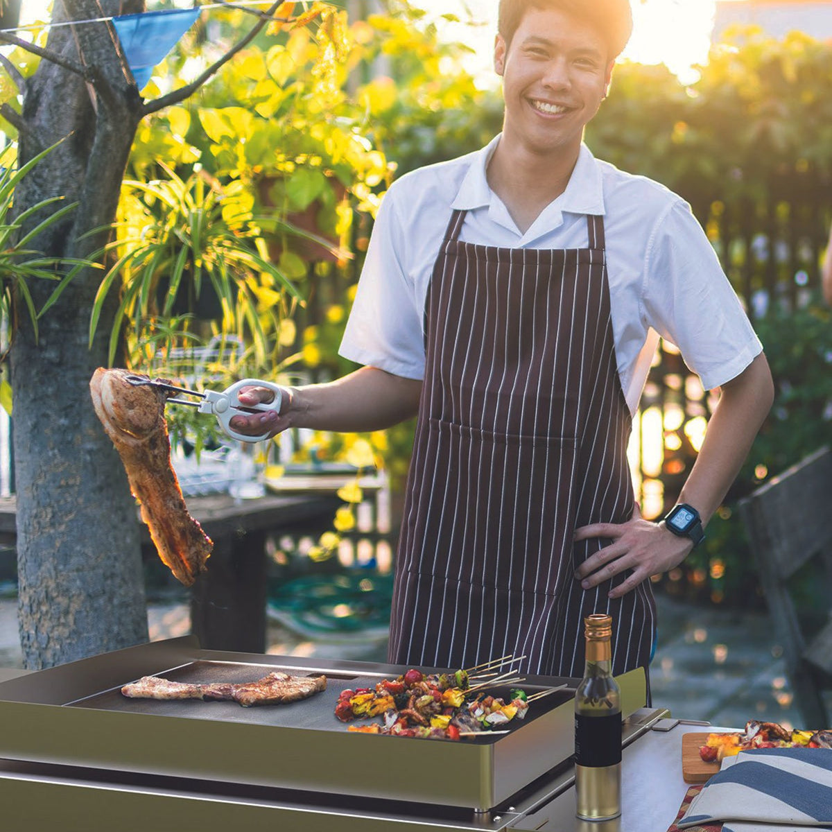 Brabura 32 – Plancha à gaz en acier inoxydable