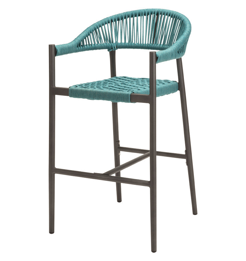 Skye – Fauteuil de bar, structure Tex Gray avec Durarope Teal - Gray