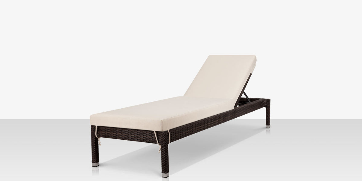 Lucaya – Chaise longue sans accoudoirs, Espresso, coussin Standard Off-White