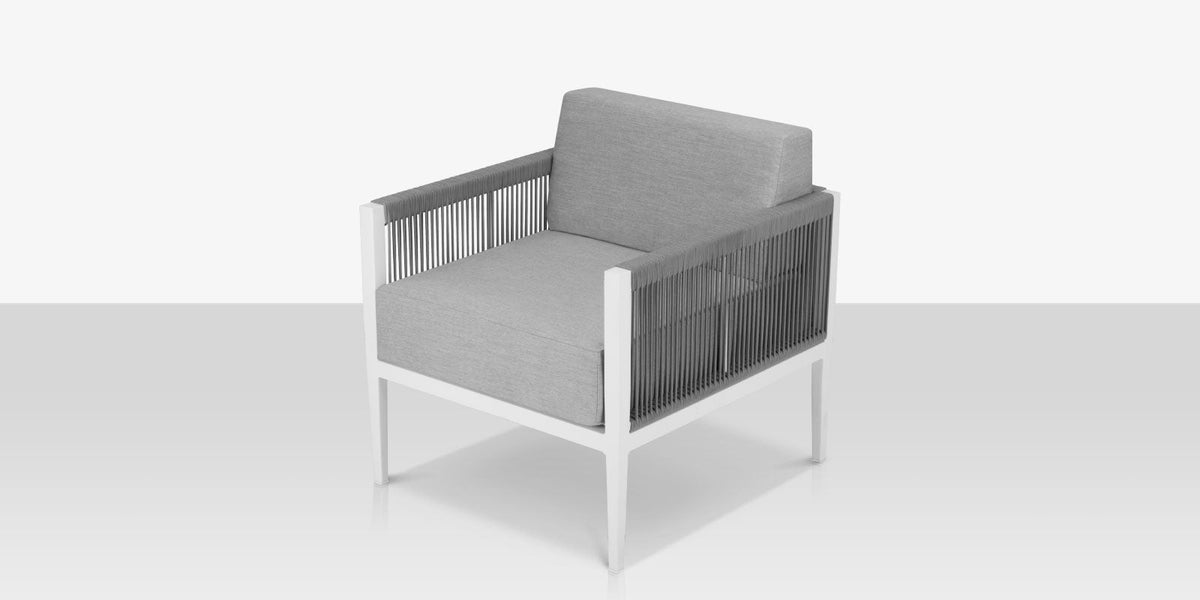 Skye – Fauteuil club Style 2, Tex White avec Durarope Gray
