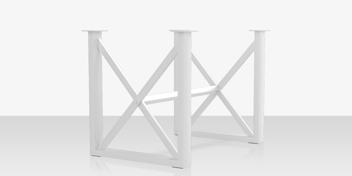 Piètement contemporain carré de table haute, style X