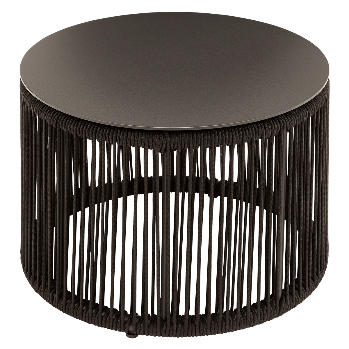 Skye – Petite table basse ronde, corde noire