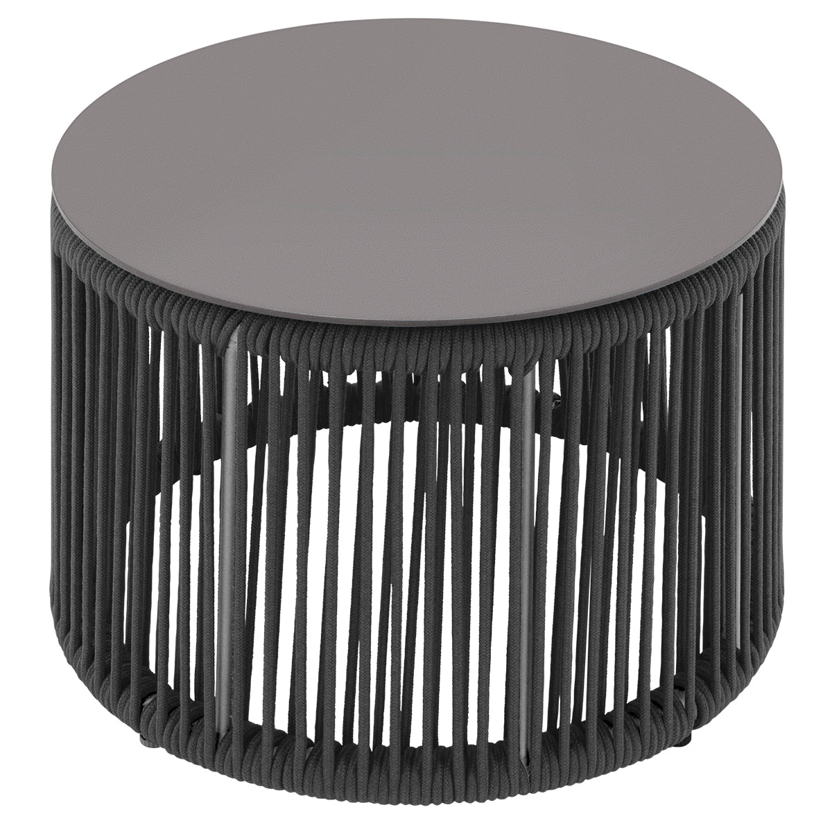 Skye – Petite table basse ronde, corde grise
