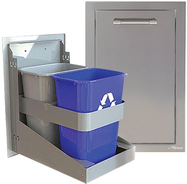 Alfresco 26 pouces – Double tiroir centre de déchets/recyclage – AXE-TC2D-SC