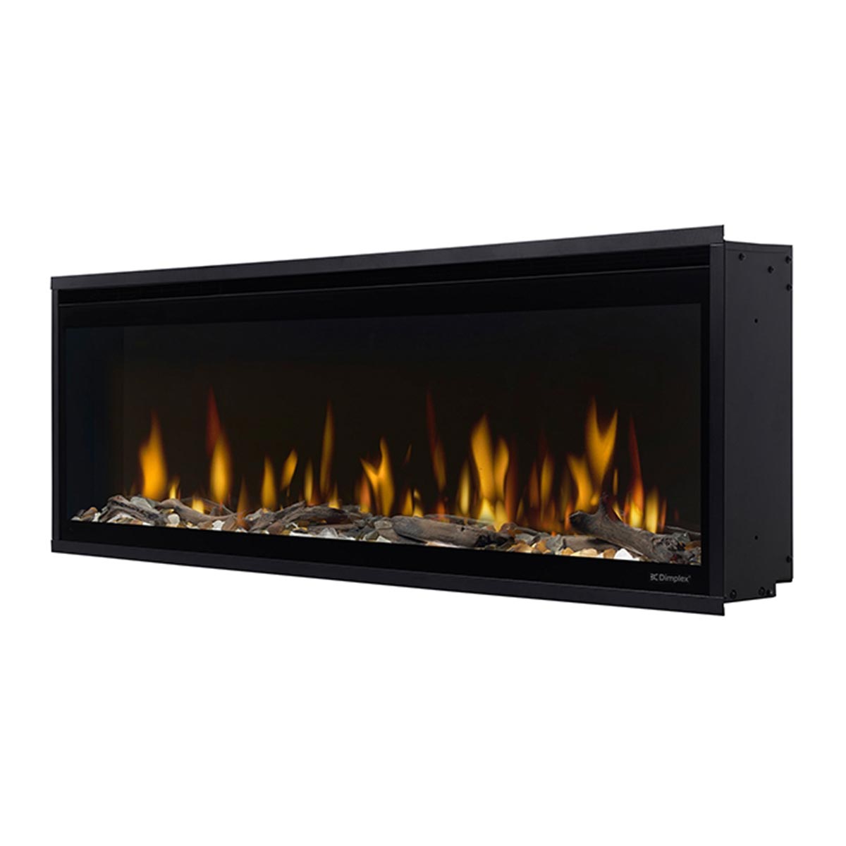Dimplex Ignite Evolve 50" – Cheminée électrique linéaire encastrable avec verre Tumbled et bois flotté réaliste – EVOLVE50