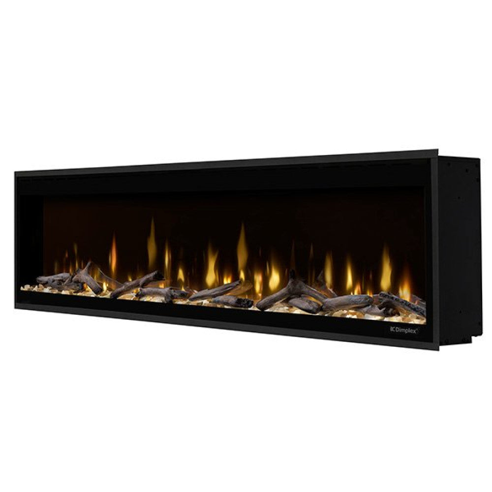 Dimplex Ignite Evolve 74" – Cheminée électrique linéaire encastrable avec verre Tumbled et bois flotté réaliste – EVOLVE74