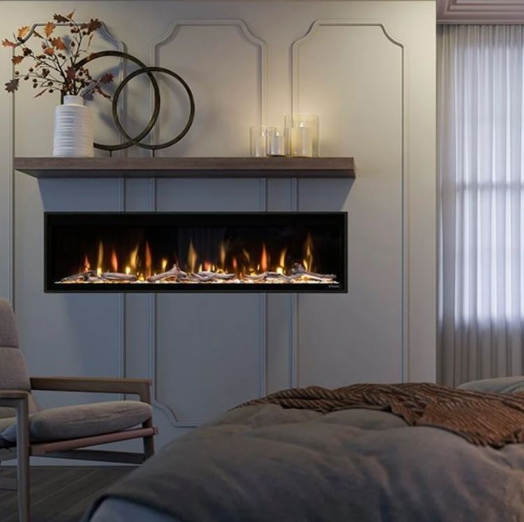Dimplex Ignite Evolve 60" – Cheminée électrique linéaire encastrable avec verre Tumbled et bois flotté réaliste – EVOLVE60