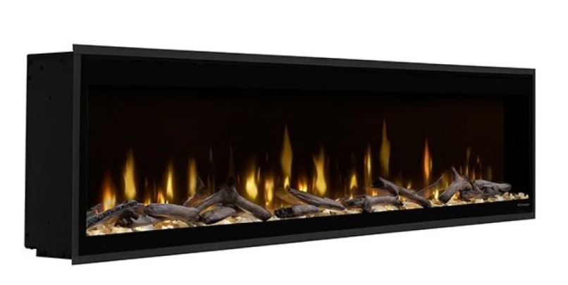 Dimplex Ignite Evolve 74" – Cheminée électrique linéaire encastrable avec verre Tumbled et bois flotté réaliste – EVOLVE74