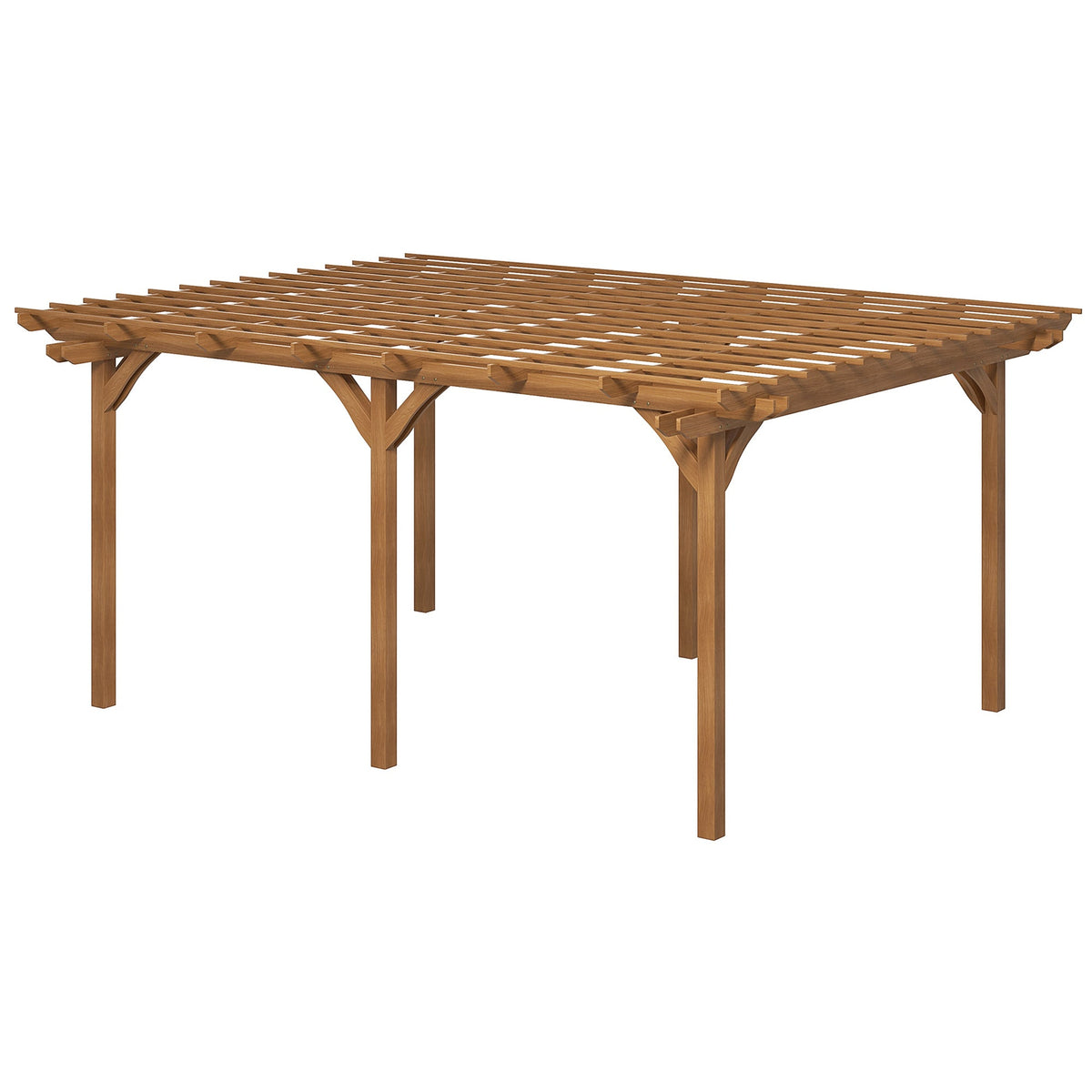 PerArbor 12' x 16' – Pergola en bois pour plantes grimpantes, jardin/arrière-cour, marron