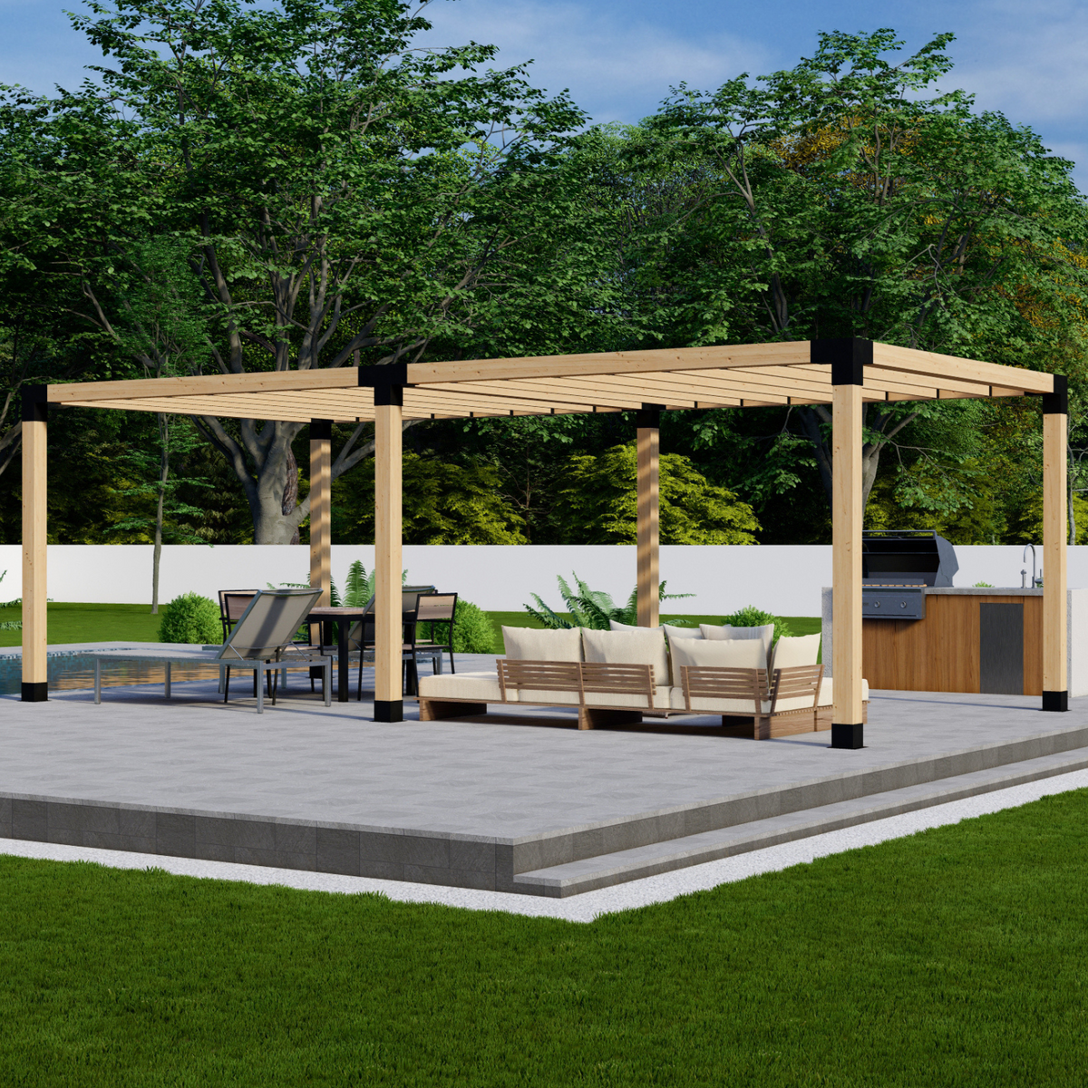 Pergola autoportante 10' x 20' avec toit