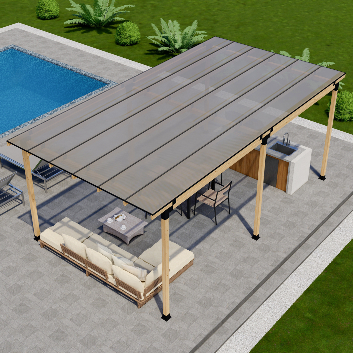 Kit DIY de couverture de pluie extérieure pour terrasse