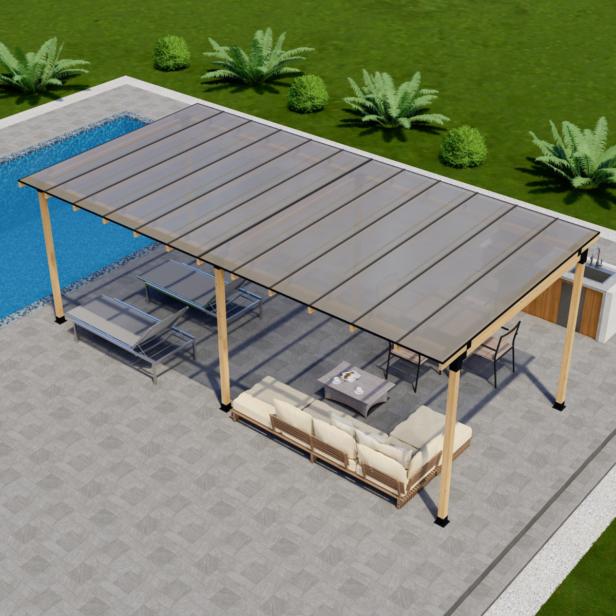 Kit DIY pour structure de couverture de terrasse extérieure