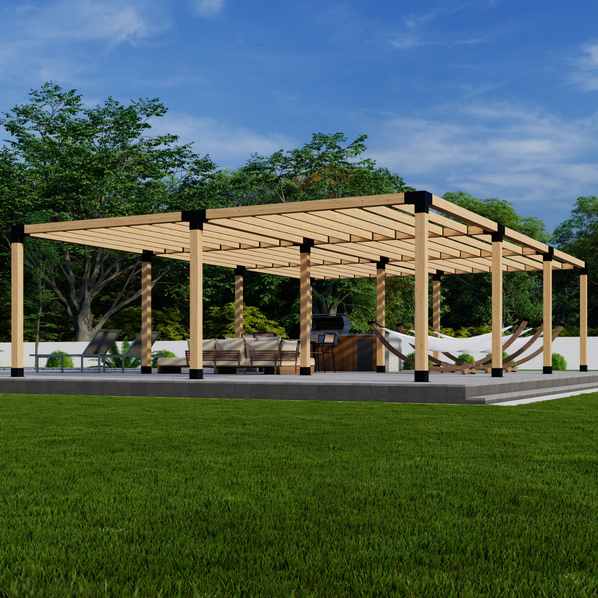 Kit DIY de pergola pour grande pergola de terrasse jusqu’à 36' x 24'
