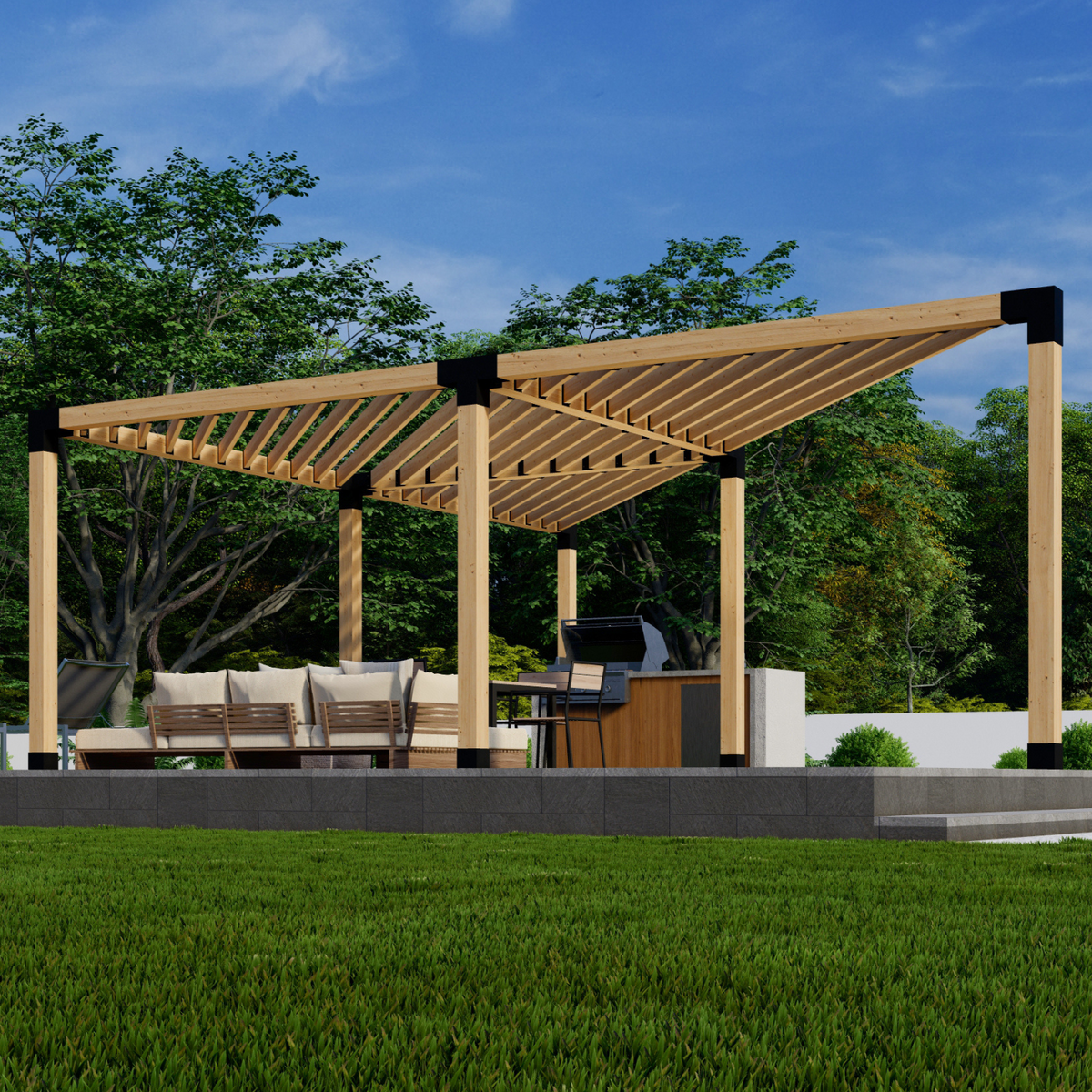 Kit pour construire une pergola dans un angle