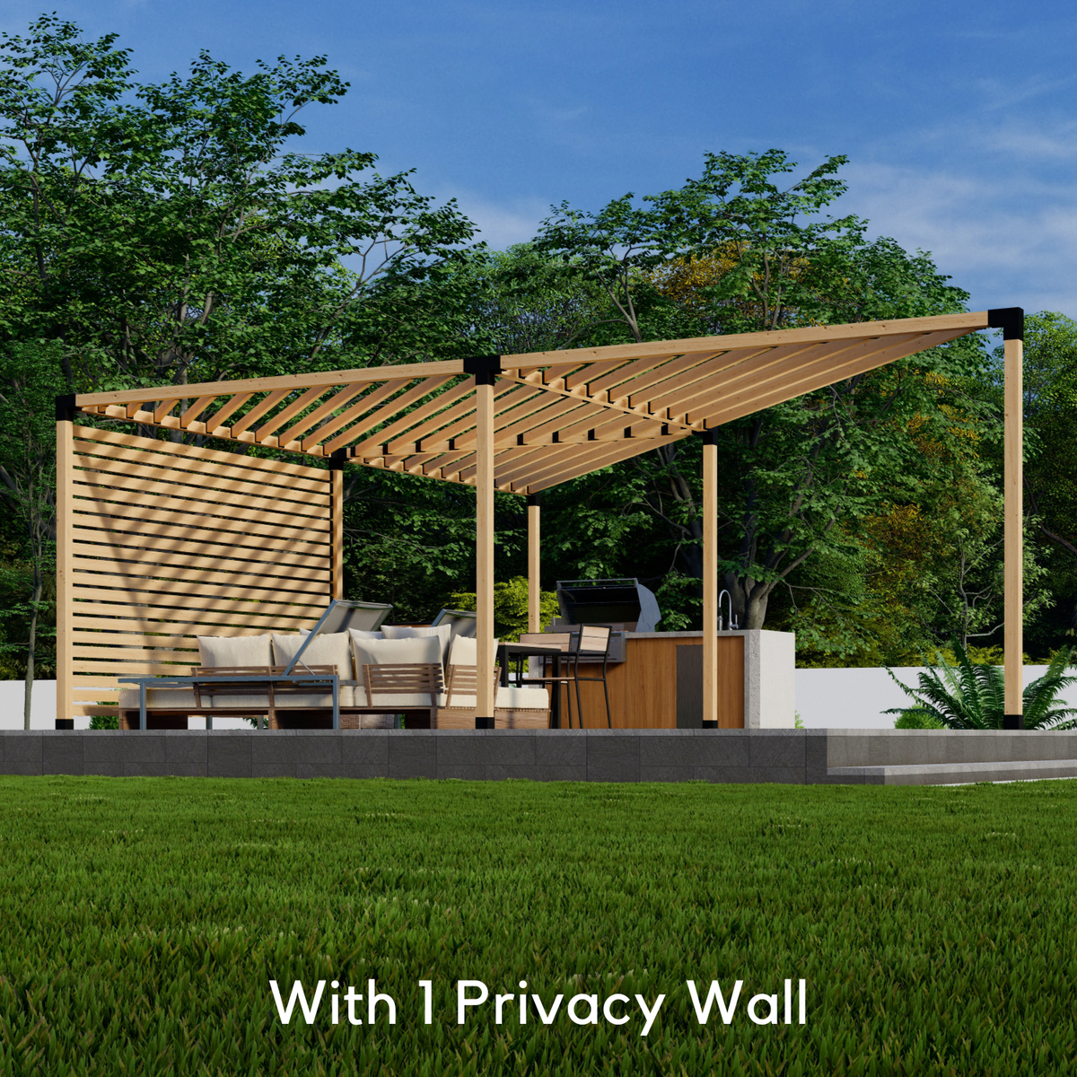 Kit pour pergola d’angle triangulaire avec toit