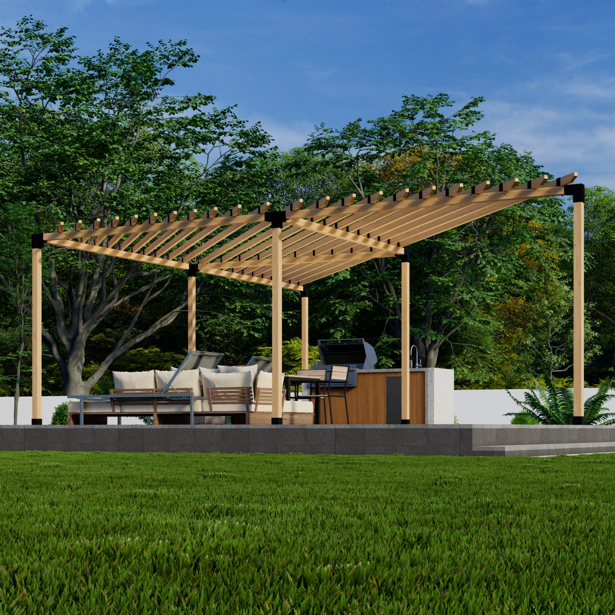 Kit de pergola triangulaire à 3 côtés
