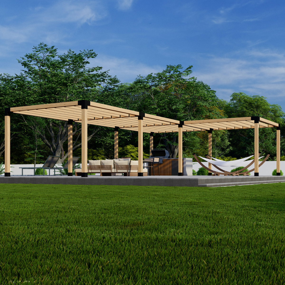 Kit de pergola d’angle en L