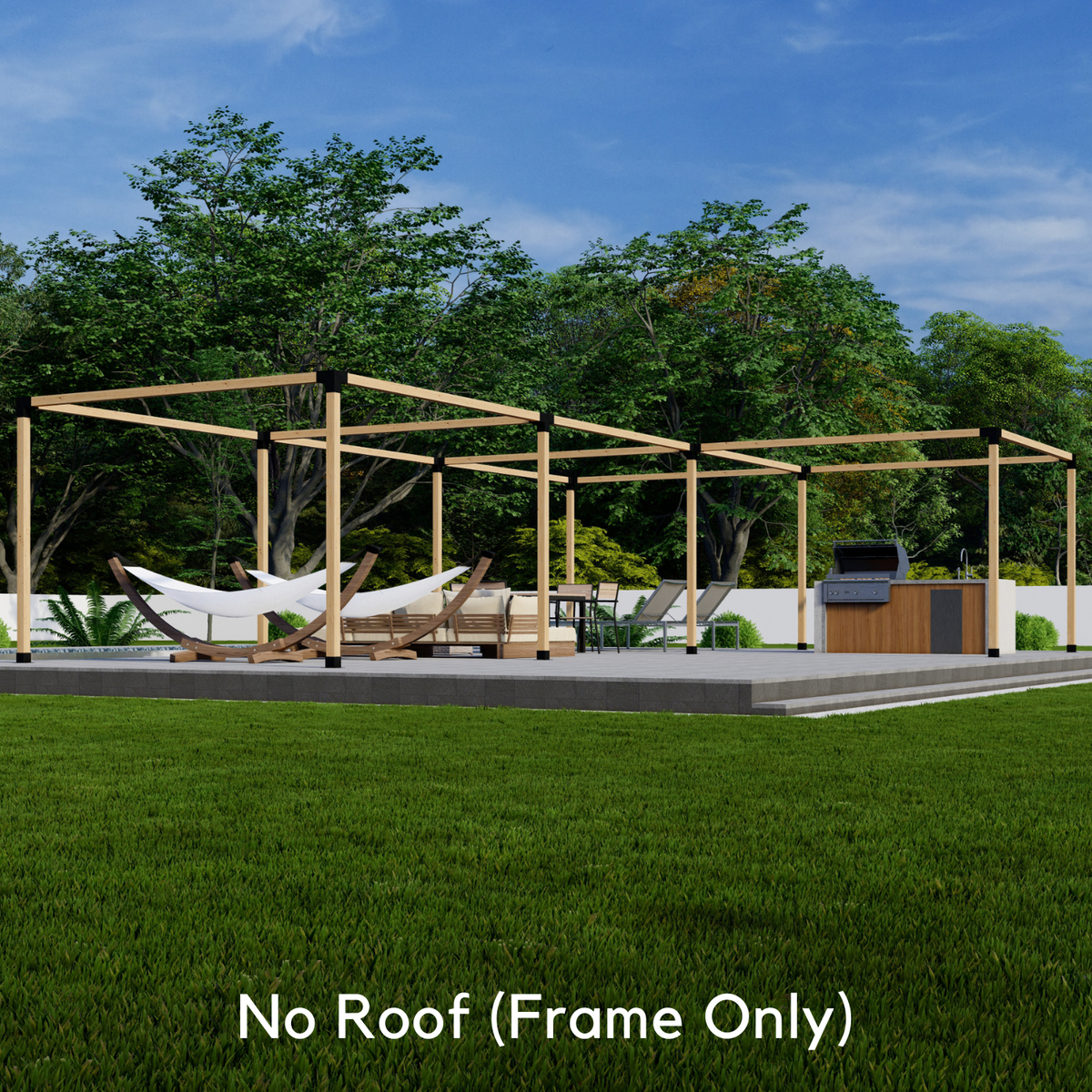 Kit de supports pour pergola en L avec toit