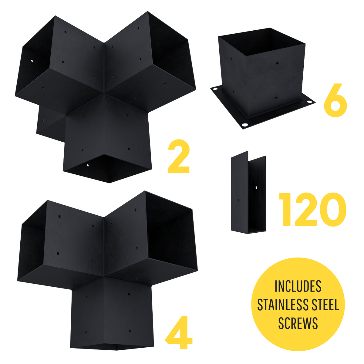 Kit de supports pour pergola en bois avec toit et parois latérales