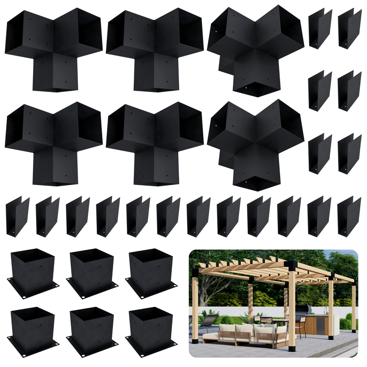 Pergola autoportante 15' x 10' avec toit