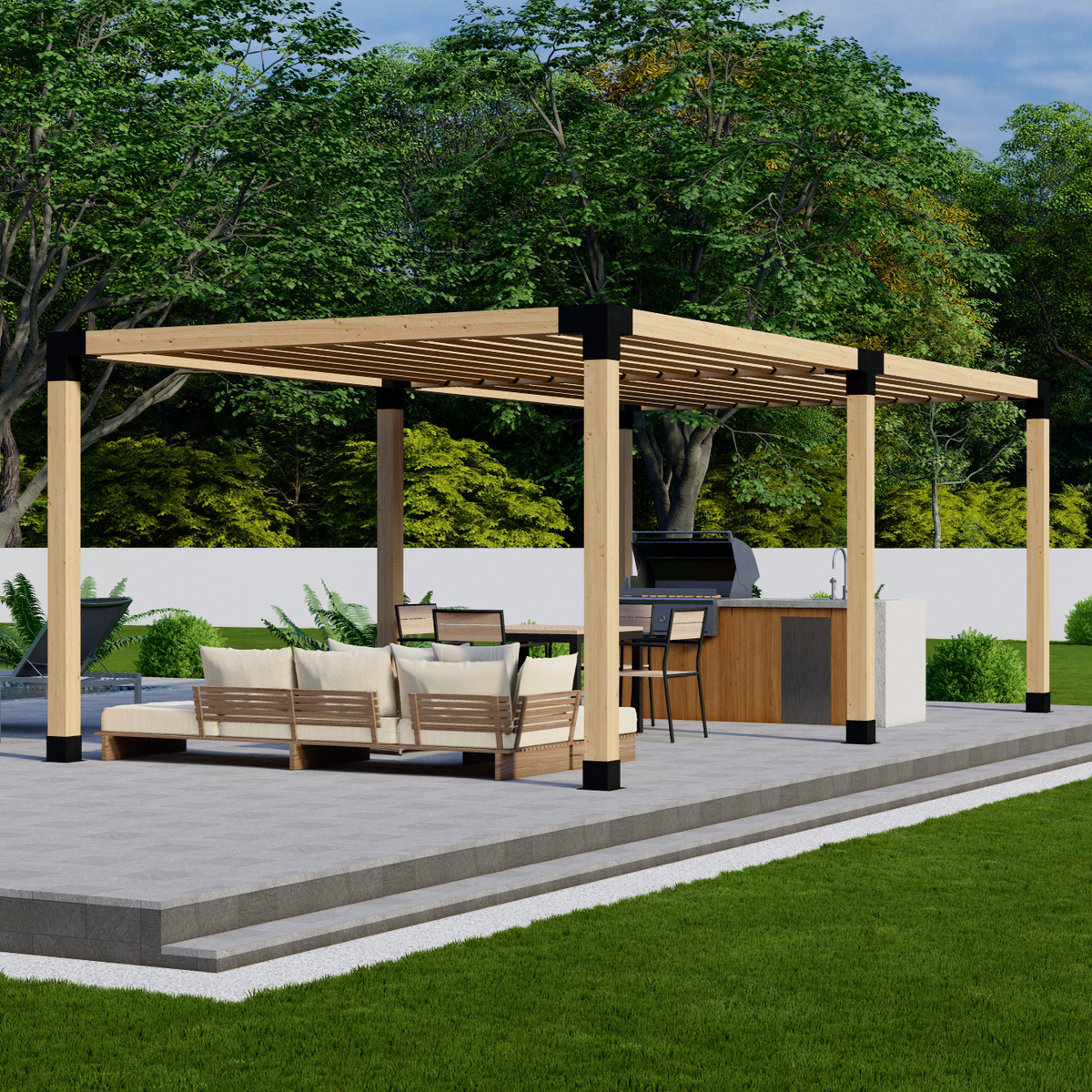Kit de supports métalliques pour pergola (poteaux 4x4 ou 6x6)