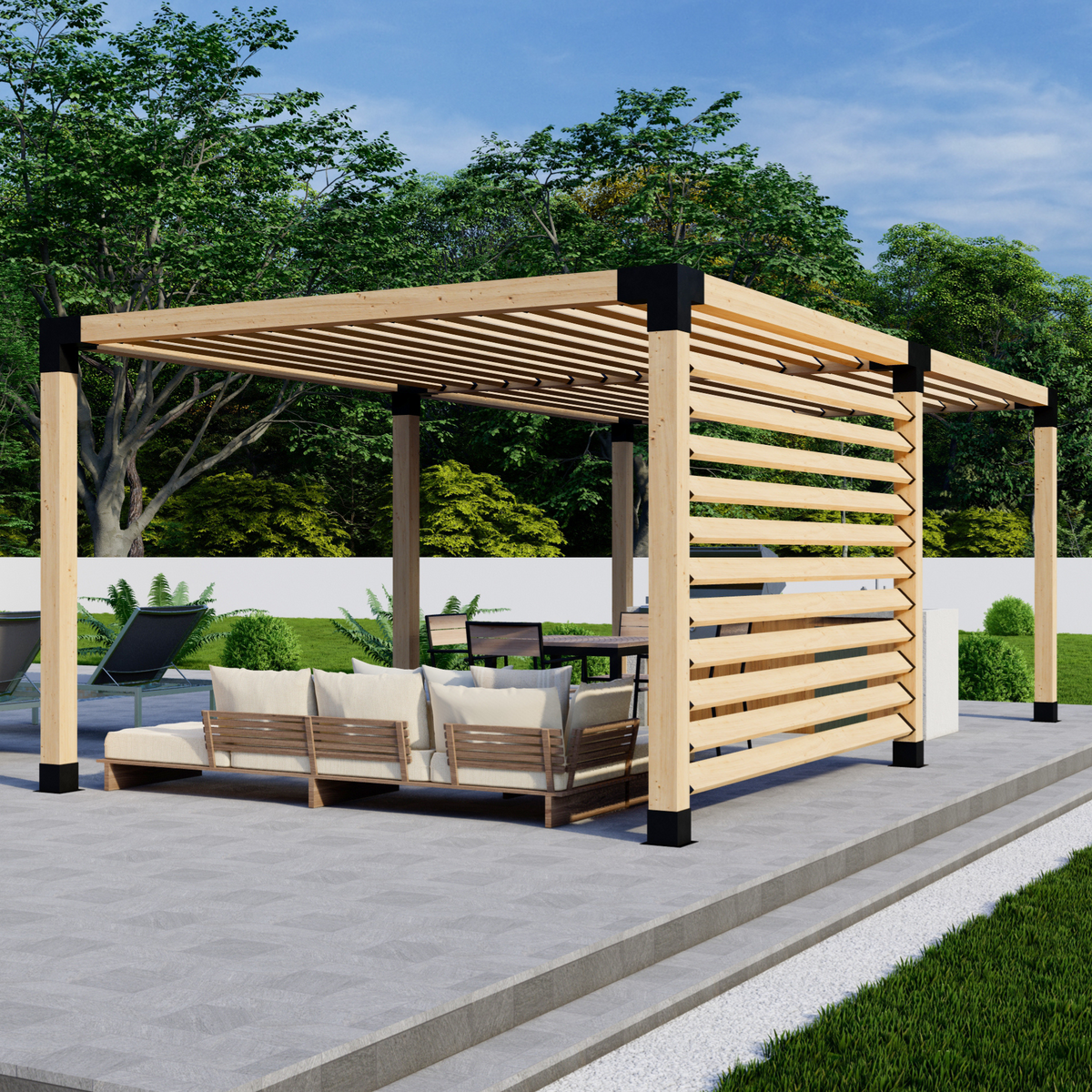 Kit de pergola de terrasse autoportante