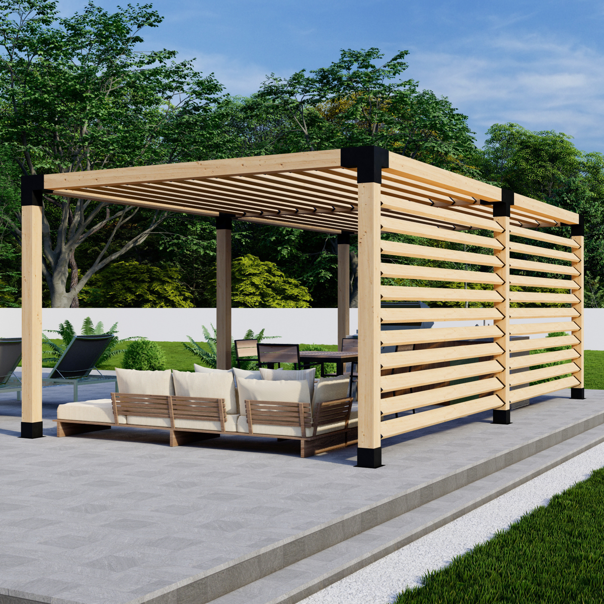 Kit DIY pour pergola avec parois d’intimité