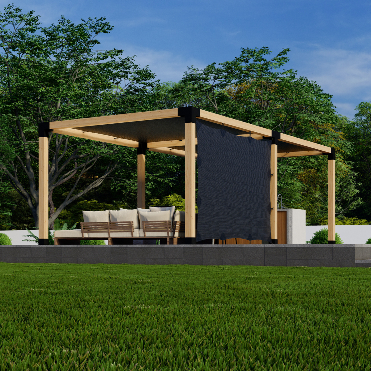 Kit d’ombrage latéral pour pergola couverte