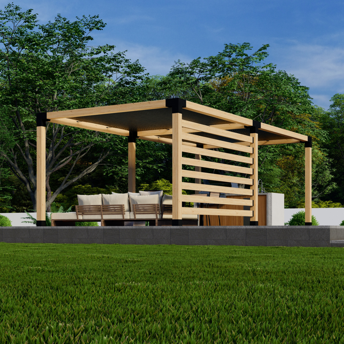 Kit de supports pour pergola moderne en cèdre