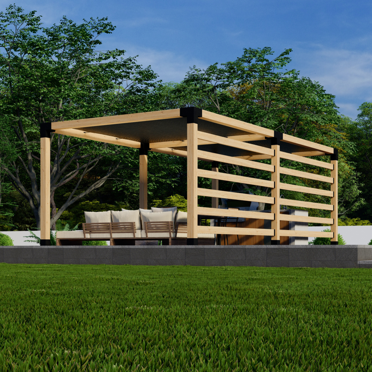 Kit de pergola pour jardin arrière ou latéral