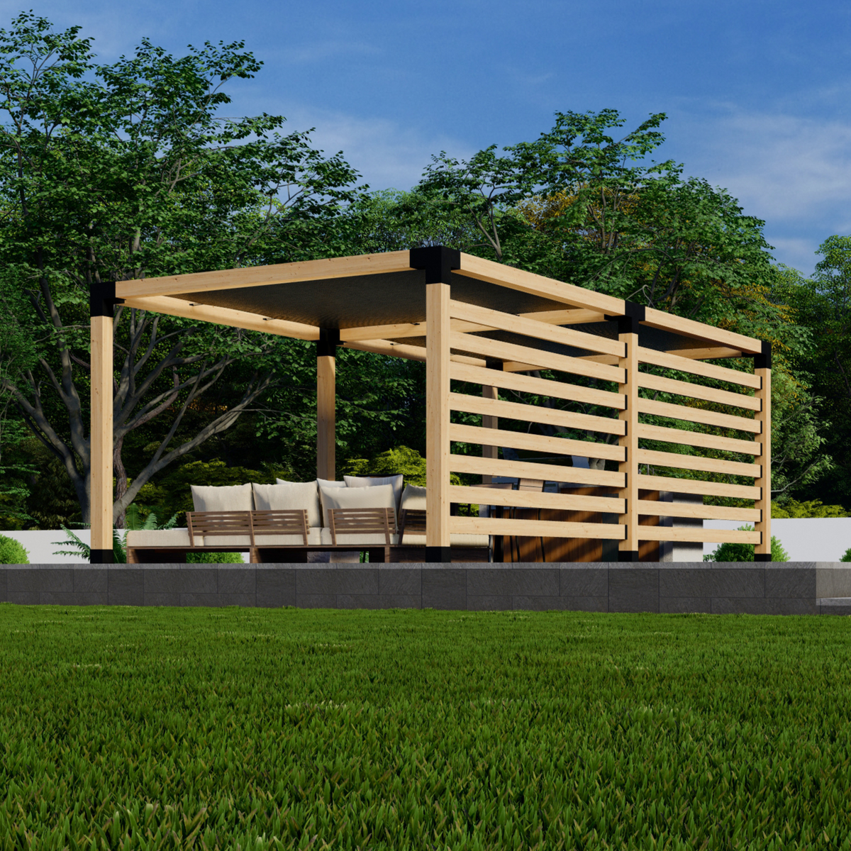 Supports de structure de pergola + pare-soleil pour le toit