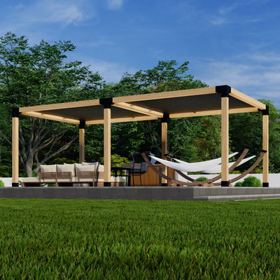 Pergola couverte 18x12 avec pare-soleil