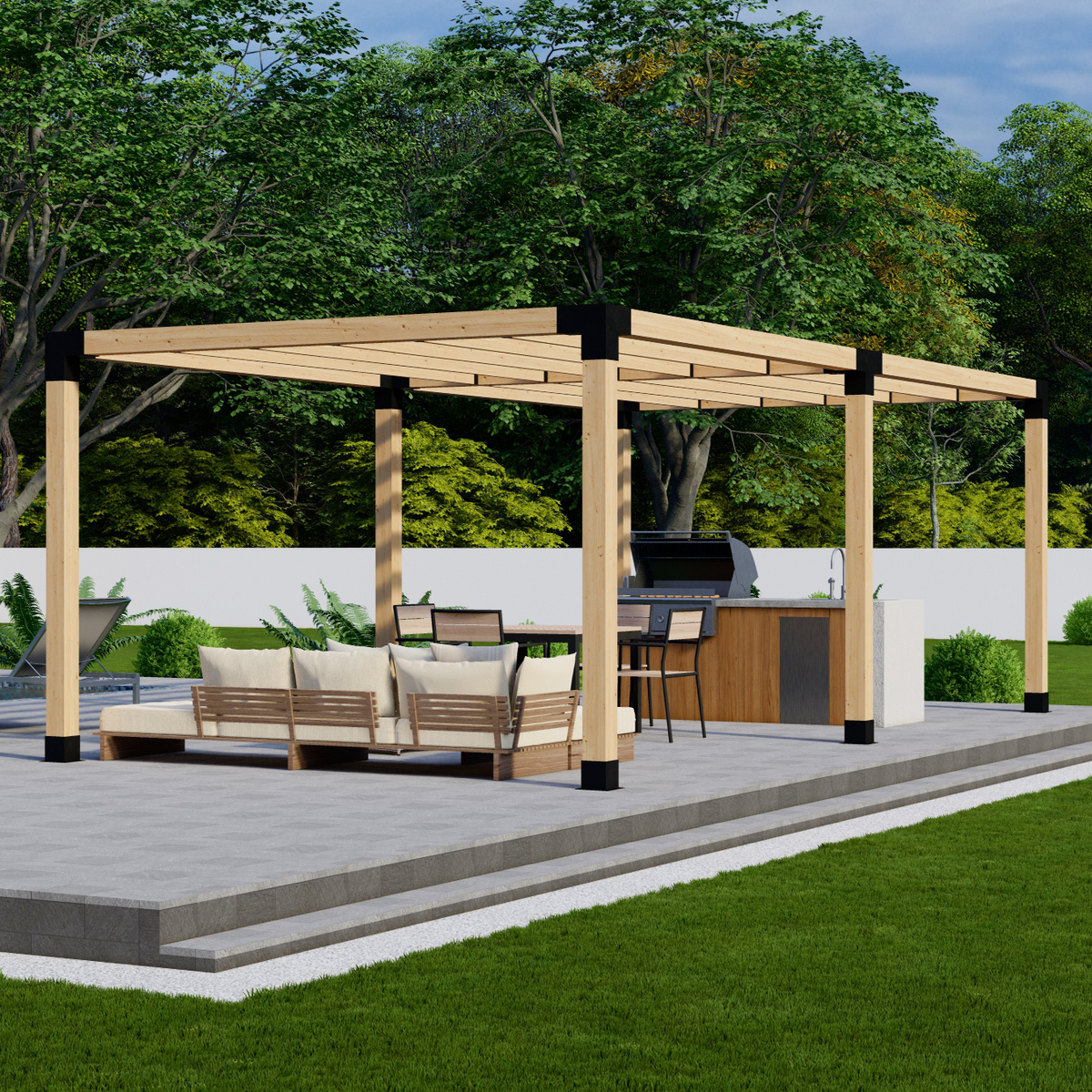 Kit de pergola moderne à lattes