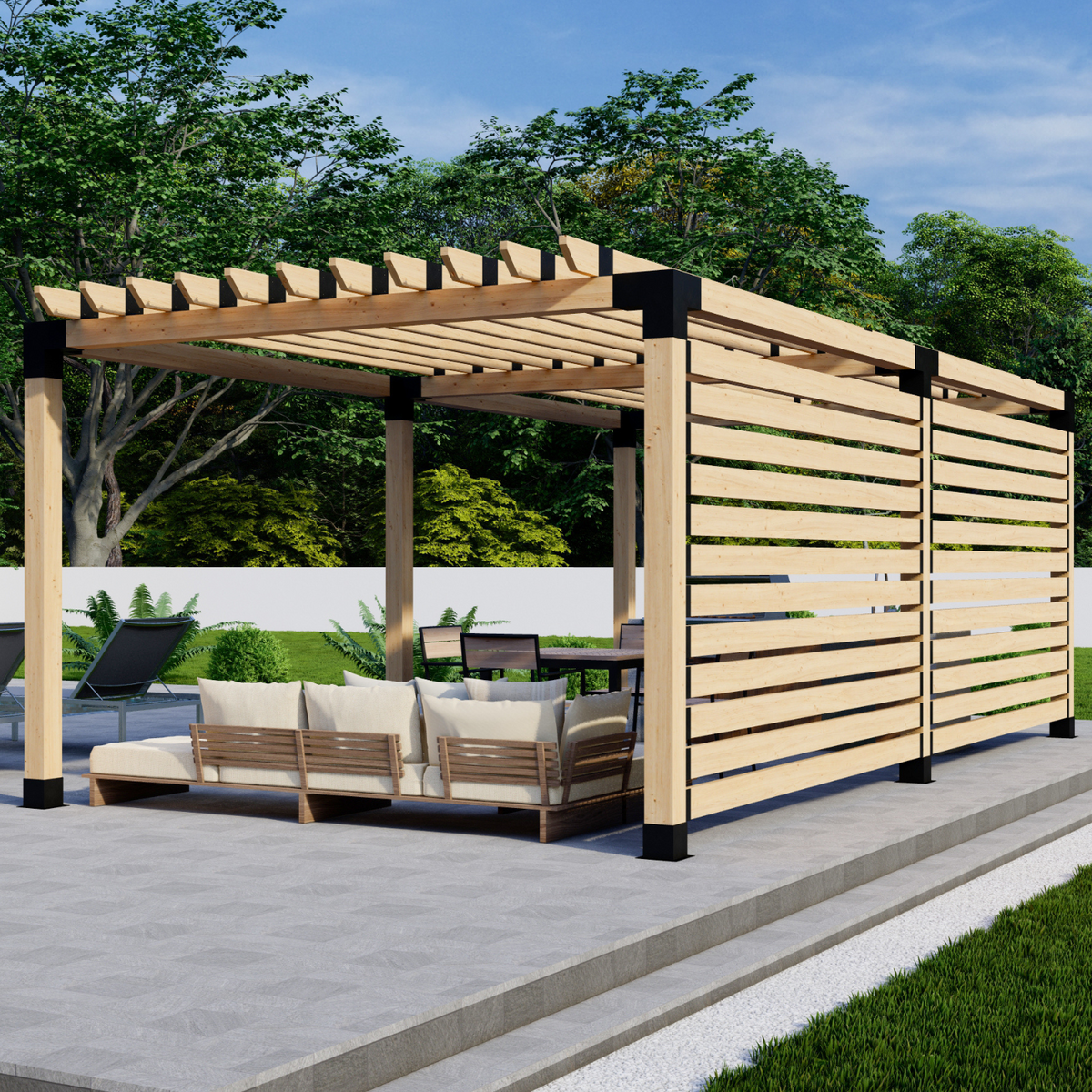 Kit DIY avec toutes les pièces métalliques pour construire une pergola autoportante