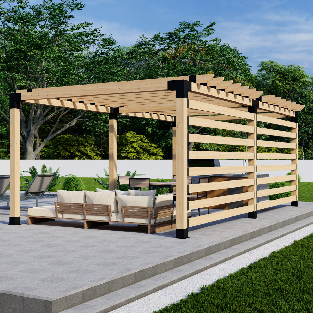 Kit de supports modulaires pour pergola