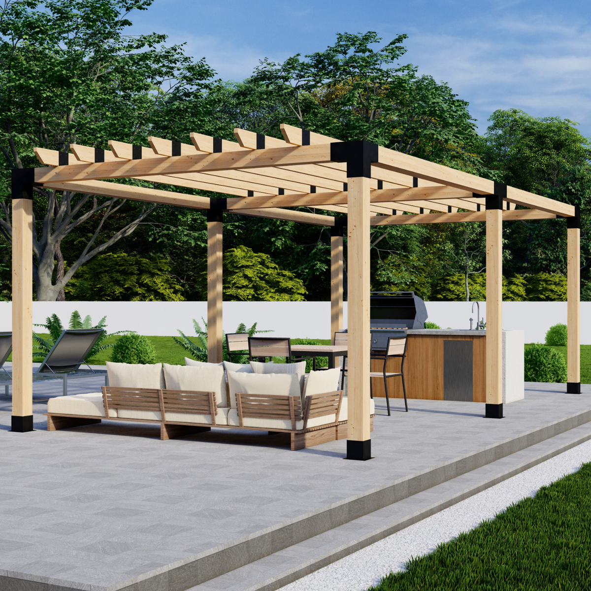 Kit DIY de pergola (supports en acier et quincaillerie)