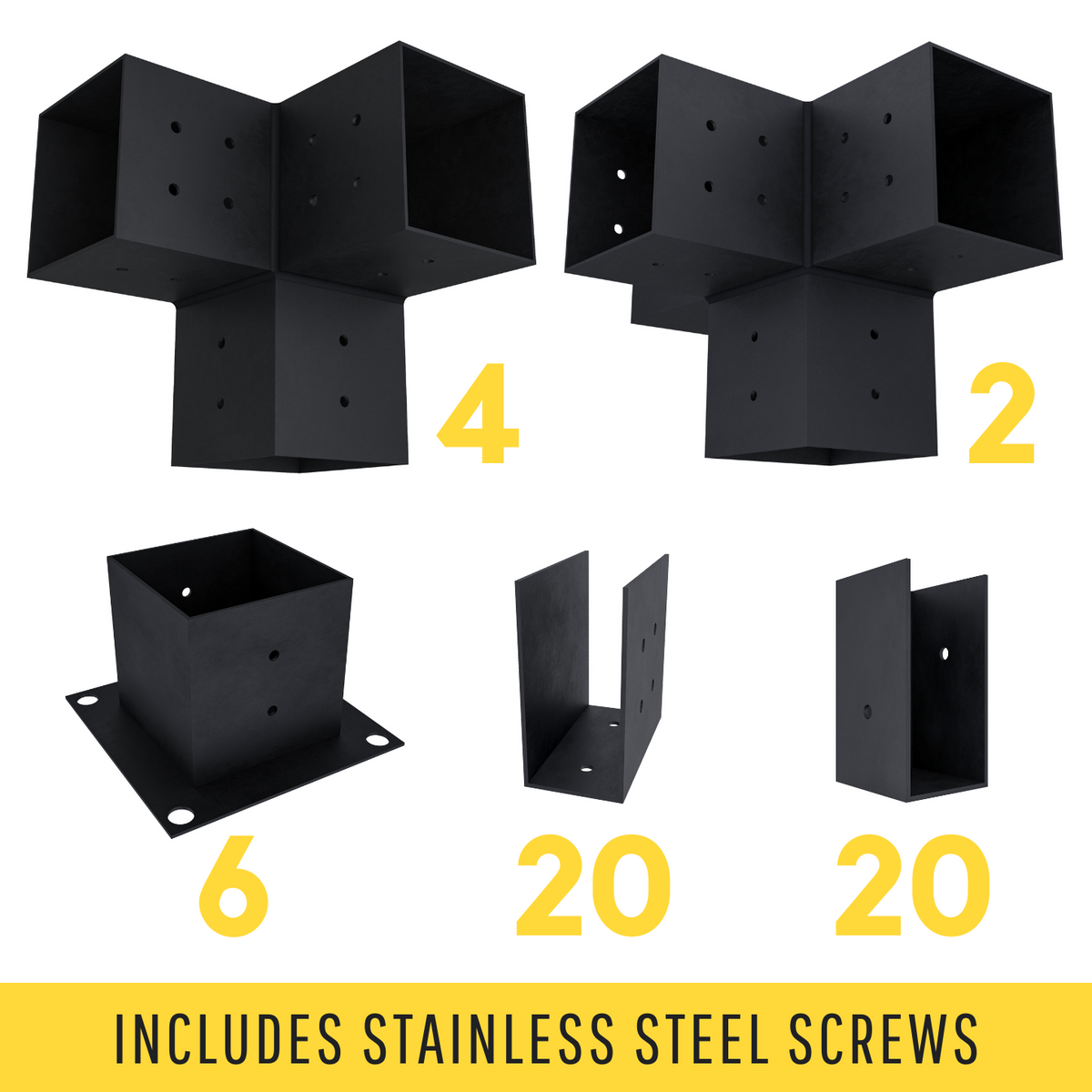 Kit de supports 4x4 pour pergola
