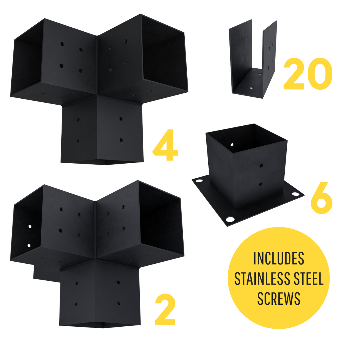 Kit de supports pour pergola carrée ou rectangulaire