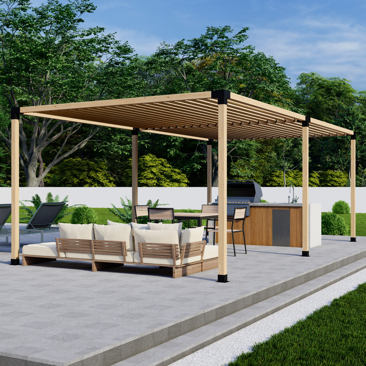 Kit de supports pour construire une pergola autoportante en bois de charpente