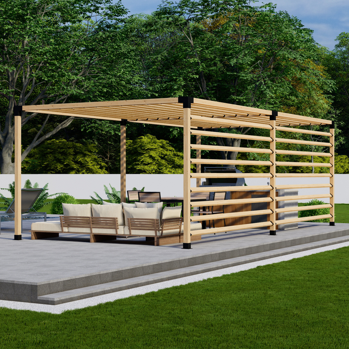 Kit pour construire une pergola sur mesure avec toit