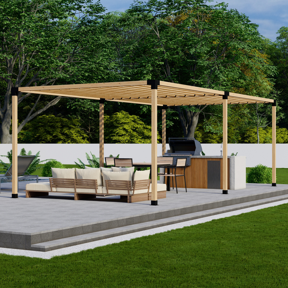 Kit DIY de supports pour pergola autoportante à toit à lattes – Toute taille jusqu’à 24' x 12'