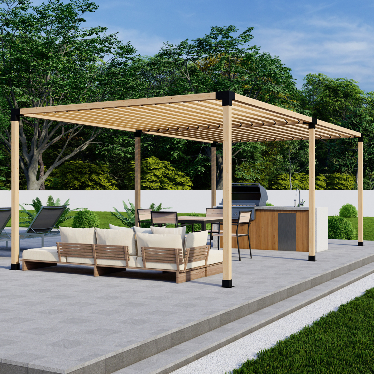 Kit de supports pour construire une pergola de jardin en bois