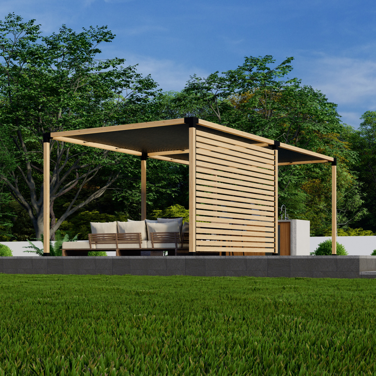 Kit DIY de pergola avec pare-soleil pour le toit