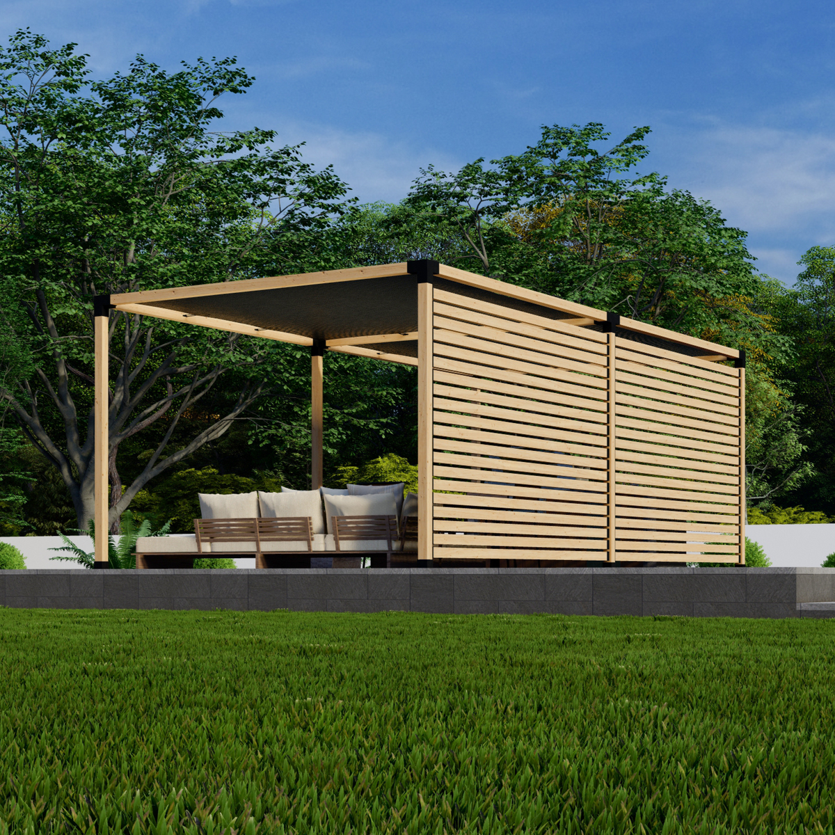 Kit de supports en acier pour pergola extérieure