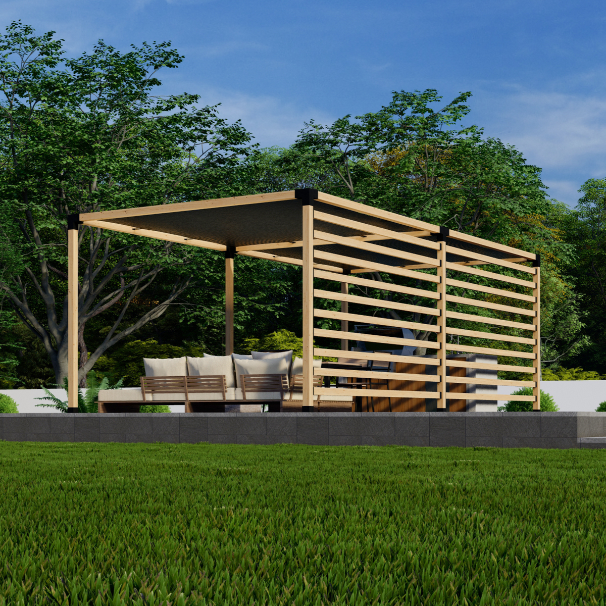 Kit pour construire une pergola sur dalle en béton