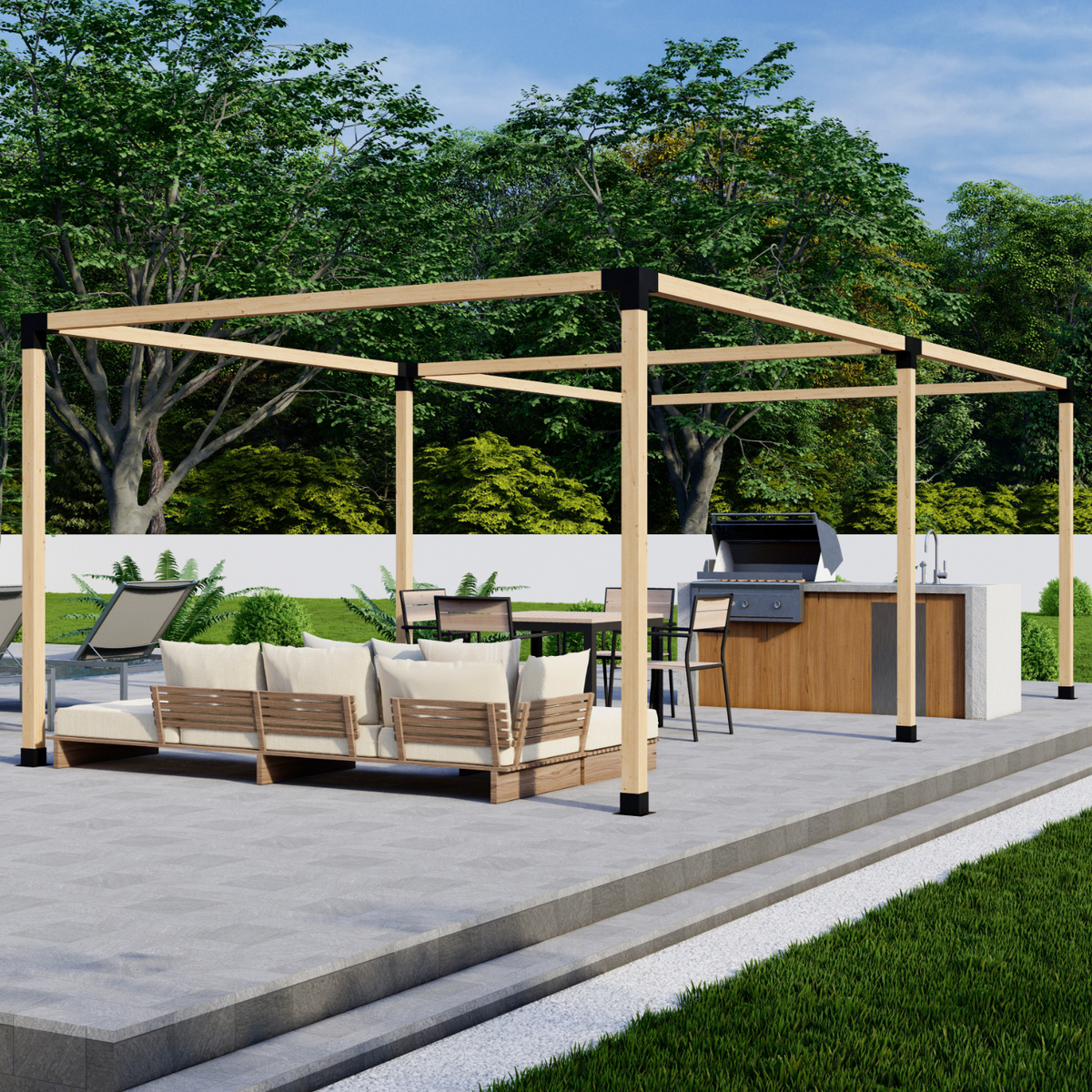 Kit DIY de supports pour structure de pergola autoportante – Toute taille jusqu’à 24' x 12'